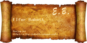 Elfer Babett névjegykártya